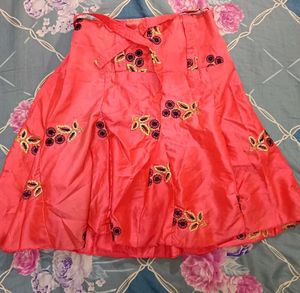 Beautiful Embroidered Pink Ethnic Skirt