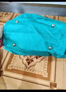 Teal Leather Shoulder Bag
