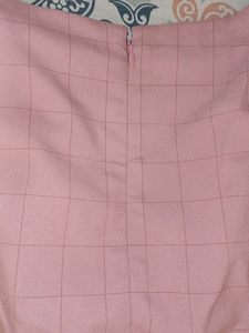 Elegant Pink Checkered Midi Dress