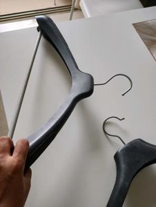 Set of 2 Sturdy Black Clothes Hangers