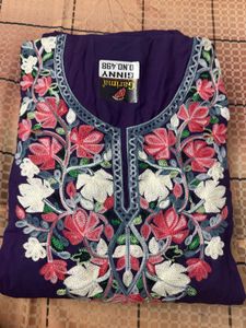 Elegant Embroidered Purple dress material
