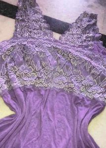 Lavender Lace Trim Dress