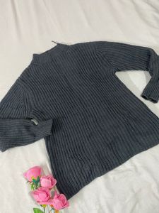 Zara Chunky Knit Mock Neck Sweater
