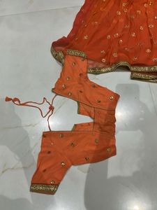 Orange Ombre Embroidered Skirt