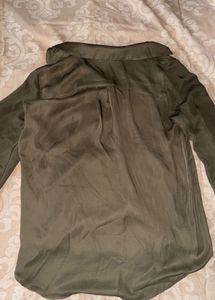 Elegant Olive Green Button-Up Shirt