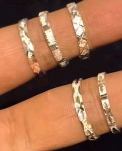 Set of Stylish Textured Rings
