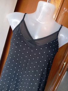 Black Polka Dot Slip Dress