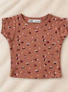 Cute Floral Print Crop Top