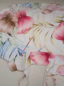 Flowy Tropical Print Summer Dress