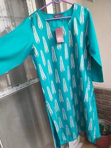 Branded Ishitva Kurti Sea Green Color