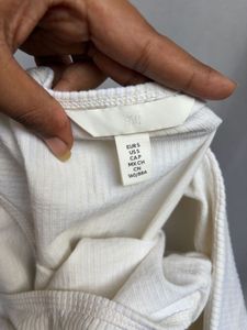 H&amp;M Flutter Sleeve Square Neck Top