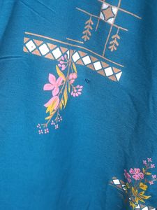 Sea Green Single Printed Kurti... 💙💙