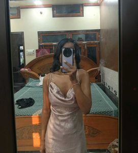zudio Elegant Satin Maxi Dress