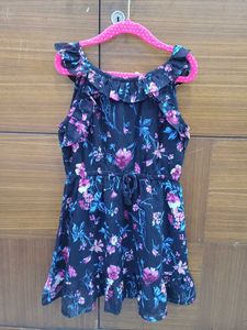 Chic Floral Print Ruffle Dress