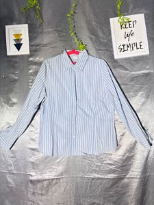 Classic Blue Striped Button-Up Shirt