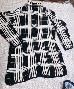 Chic Plaid Knit Sweater Jacket