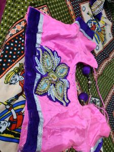 Beautiful Pink Net Saree drapping sare