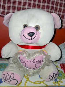 Vintage Stuffed Teddy Bear with Heart