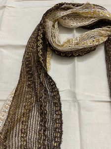 Boho Y2K vintage Textured Scarf with Fringe