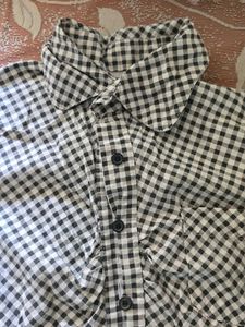 Gingham Checkered Button-Up Shirt