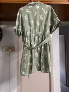“Bombay Paisley” Mintgreen Leafy Mini Dress