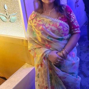 organza muslin saree
