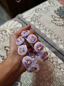 Sparkling Purple &amp; Pearl Bangles