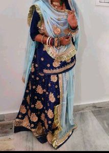 Exquisite Blue Rajputi poshak.