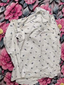 Men's White Printed Casual Shirt