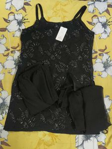 Elegant Black Sequined Kurta Set