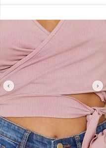 Pink Tie-Front Top