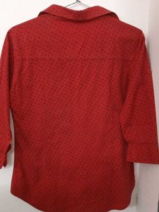 PRICE DROP! Red printed Button-Up Shirt