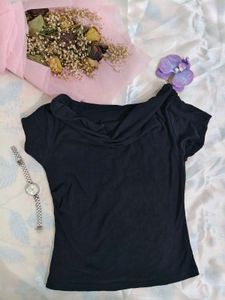Black cowl Neck Top