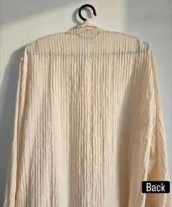 Cream Textured Collared Shirt