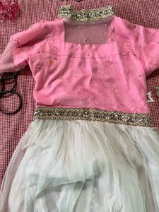 Elegant Pink &amp; White gown