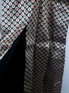 💥🆕️ Black Brocade Long Kurti (Sleeves Available)