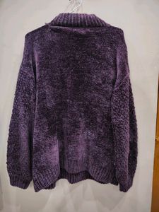 Plush Purple Turtleneck Sweater