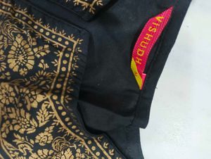 Elegant Black Kurta with Gold Embroidery