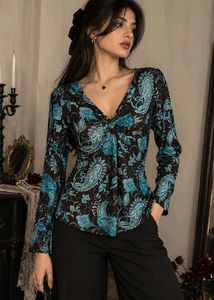 121810. Boho Paisley Print V-Neck Top
