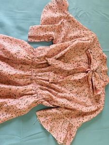 Chic Pink Floral Print Dress