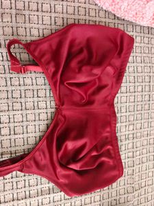 Red Satin Bra