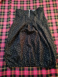 Chic Black Polka Dot Sleeveless Top