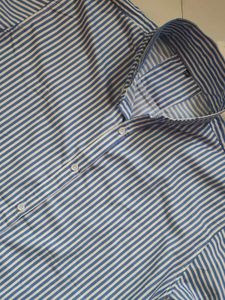 Blue Striped Button-Up Shirt