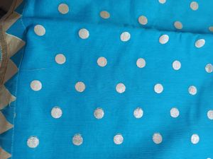 Blue Dots Saree