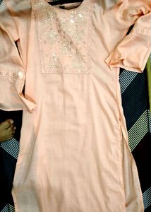 Peach Colour Cotton Kurta