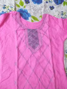 Vibrant Pink Kurta with Embellishments