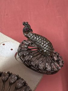 Unique Peacock Design Stud Earrings