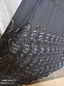 Black Embroidered Gown New