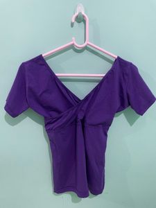 V-Neck Purple T-shirt
