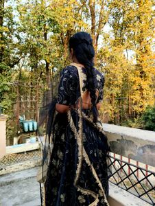 Elegant Black Embroidered Lehenga Choli